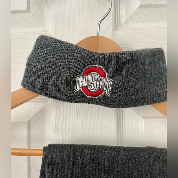 THE Ohio State scarf and ear warmer, scarlet and gray - Picture 3 of 3